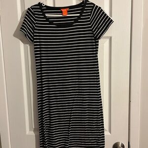 Joe Fresh Black and White Striped Mini Dress